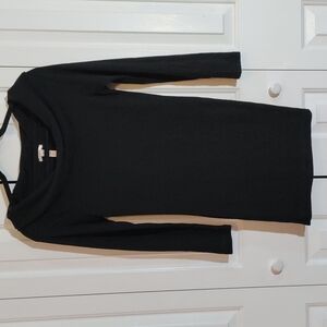 Vixen long sleeve black sweater dress or long sweater size medium micro bodycon